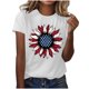 thumbnail image 4 of Camisas de Manga Corta para las Mujeres Moda Casual Impresión Cuello Redondo Suéter Tee Blusas, 4 of 4