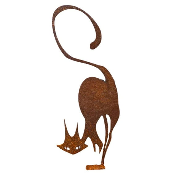 Metal Cat Fence Topper Decor Metal Cat Silhouette Metal Fence Art Decor Cat Garden Statues Cat Decorative Garden Stakes For Yard Garden Lawn Outdoor Decorations