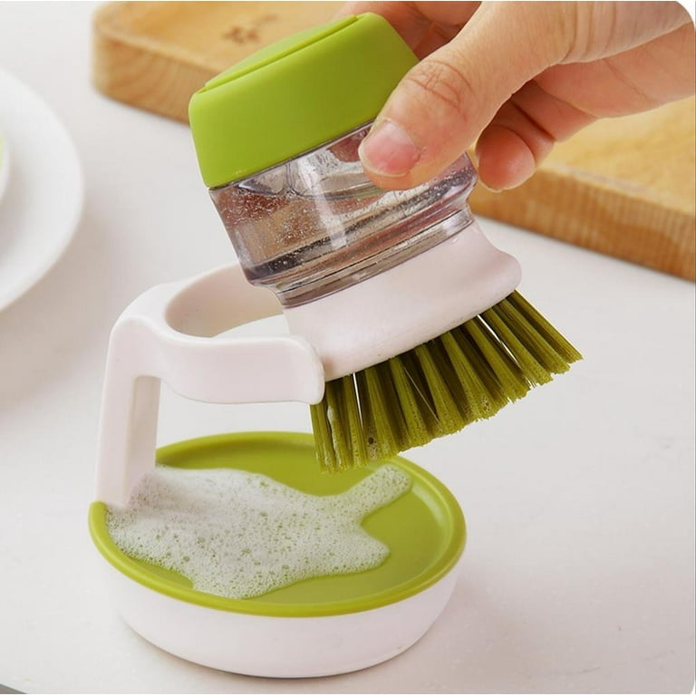 Gulee Soap Dispensing Palm Brush, Kitchen Cleaning Brush Scrubber