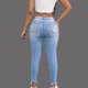 thumbnail image 4 of Gibobby Pantalones para mujer Vaqueros de mujer Pantalones elásticos desgastados de cintura alta Vaqueros desgastados clásicos para mujer(Azul,CH), 4 of 5