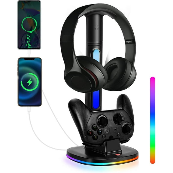 Charger Dock for Switch Pro Controller,With headset stand and RGB light