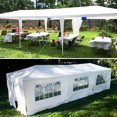 thumbnail image 3 of FDW 10'x30' White Outdoor Shelter Pavilion 8 Removable Walls-8 Canopy Wedding Party Tent Waterproof Camping Gazebo BBQ,White, 3 of 9