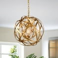 thumbnail image 2 of Warehouse of Tiffany Kassdin Matte Black+Gold Metal and Crystal Orb 1-Light Chandelier, 2 of 5