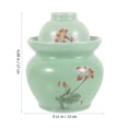 thumbnail image 2 of MOVTOTOP Pickle Jar Chinese Style Ceramic Pickle Container Ceramic Storage Jar with Lid, 2 of 8