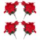 thumbnail image 5 of 4 Uds flores artificiales de Poinsettia flores de tacto Real ramos de Poinsettia con hojas, 5 of 7