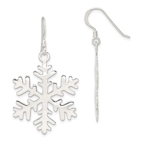 925 Sterling Silver Snowflake Dangle Earrings; for Adults and Teens; for Women and Men