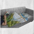 thumbnail image 6 of Landscape Soft Flannel Fleece Throw Blanket, Exotic Beach with Pool Nature with Soft Sun Rays Holiday Theme Print, Cozy Plush for Indoor and Outdoor Use, 70" x 90", Green Blue, by Ambesonne, 6 of 6