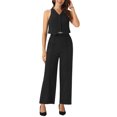 thumbnail image 2 of INSPIRAR CHIC Conjunto de Dos Piezas Casual Sin Mangas Top Corto Cuello en V Pantalones de Pierna Ancha Sudaderas L Negro, 2 of 6