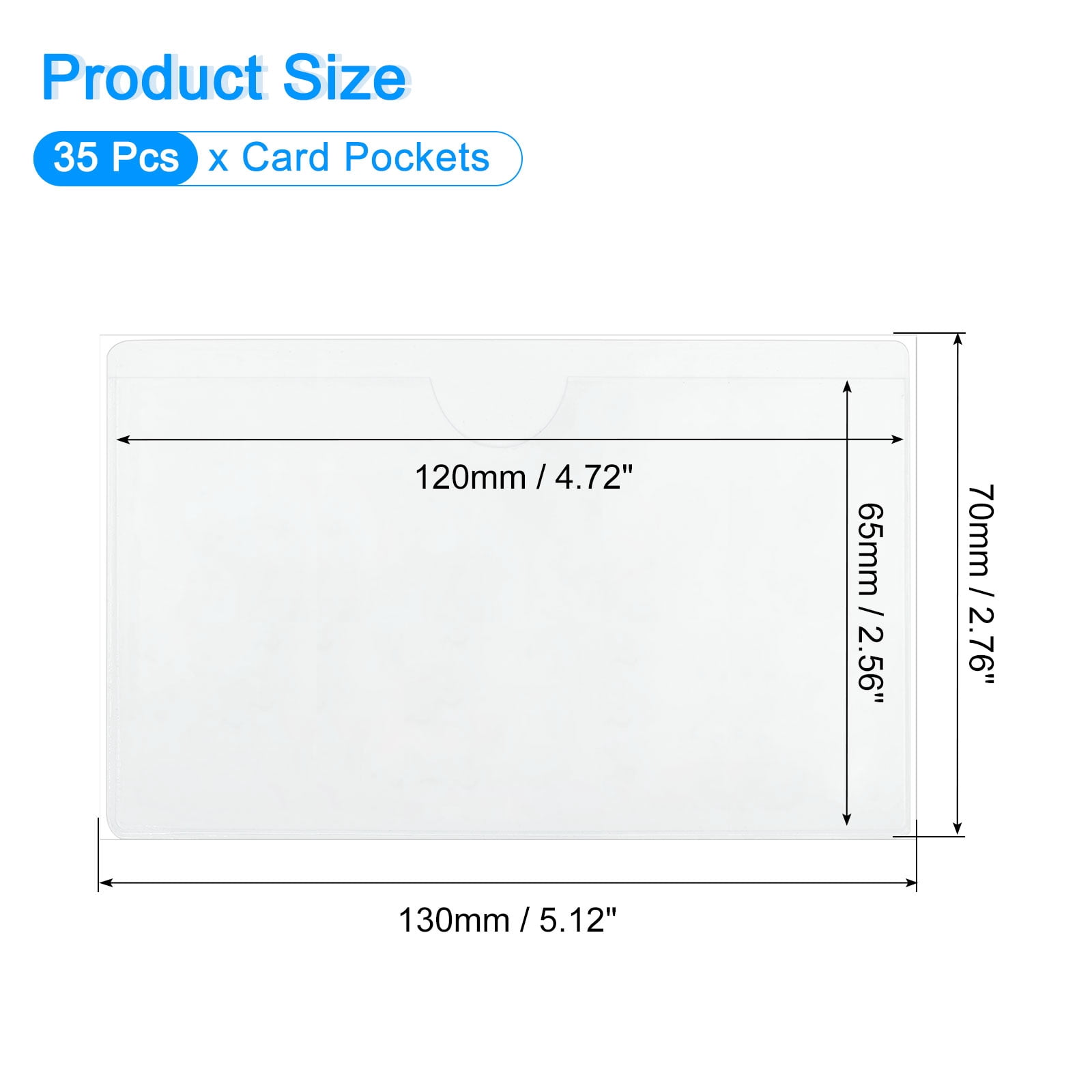 Uxcell 45 Pcs Self Adhesive Index Card Pockets with Top Open, 4.7" x 4.7" Clear Plastic Labels Holders Card Holder for Libraries Organizing and Protecting Index Cards, Transparent