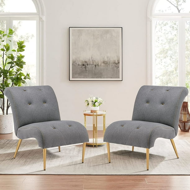 Andeworld Upholstered Accent Chairs Set of 2 for Bedroom Living Room ...