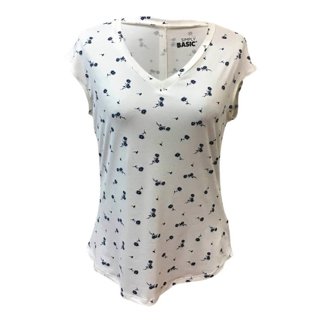 Blusa Simply Basic Talla EG Flores Blanco
