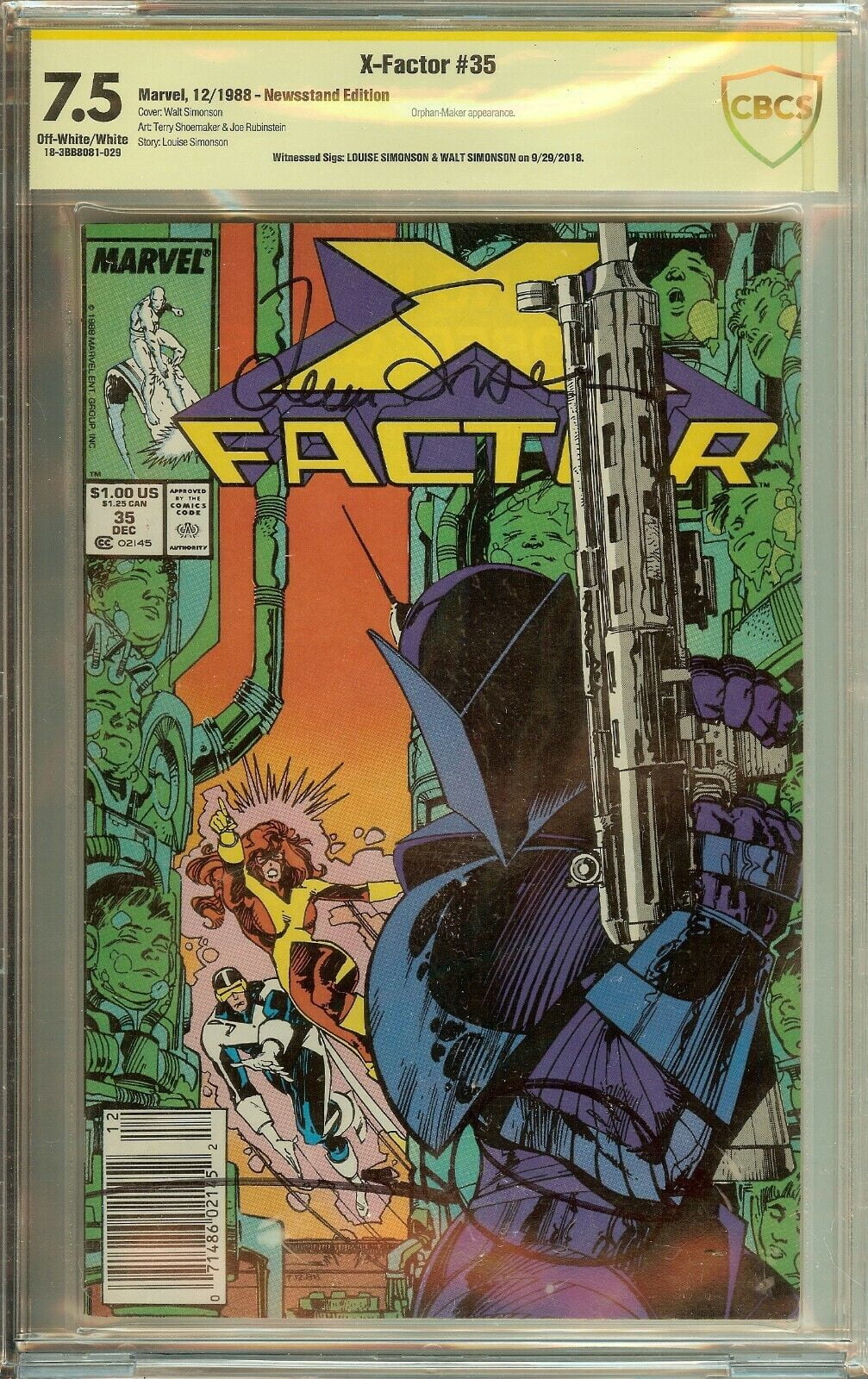 X-Factor #35 CBCS 7.5 Signed by Walt and Louise Simonson.