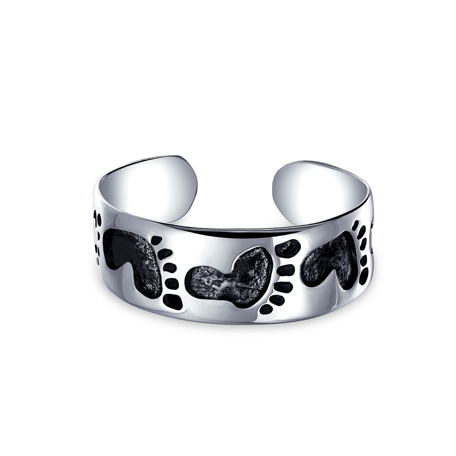 5mm Solid 925 Sterling Silver Foot Print Toe Ring