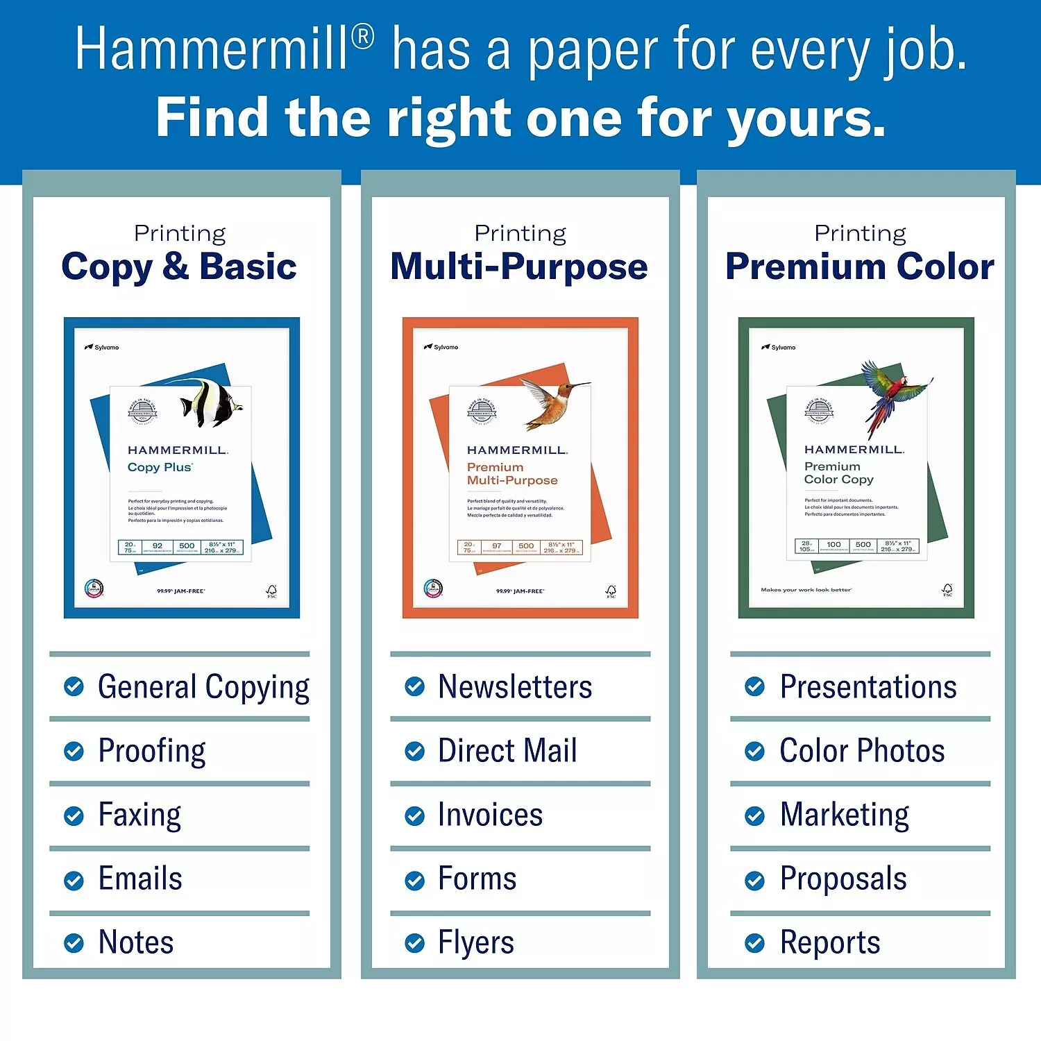 Hammermill Premium Color Copy Cover Paper 80 lbs 8.5" x 11" White 517336