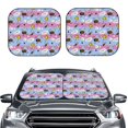 thumbnail image 2 of Balery Bees And Daisies Striped Parasol para parabrisas de coche de 2 piezas | Parasol plegable para parabrisas delantero de coche para la mayoría de sedanes-Large, 2 of 6