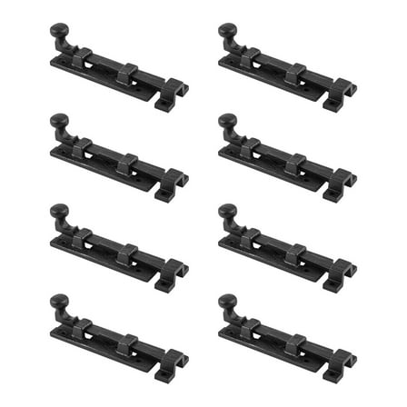 Black Wrought Iron  Cabinet or Door Slide Bolt 4" W Pack of 8