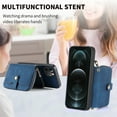 thumbnail image 2 of Wallet Case for iPhone 16 Pro, Adjustable Detachable Crossbody Zipper Purse Case with Card Holder & Kickstand, PU Leather Flip Folio Case for iPhone 16 Pro, Blue, 2 of 10