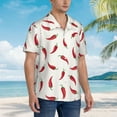thumbnail image 6 of Uemuo Chili Printed Regular Fit Short Sleeve Casual Hawaiian Shirt for Men,Aloha shirt,Tropical shirt,Floral print shirt,Vacation Beach shirt-X-Large, 6 of 9