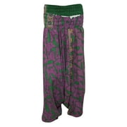 Mogul Women's Harem Pant Purple Silk Sari Vintage Jumpsuit Romper