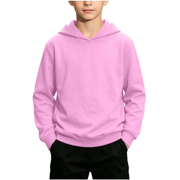 cocolona Boys Basic Pullover Hoodies Long Sleeve Hooded Soft Lightweight Casual Loose Solid Color Sweatshirts Sizes 1-15Y