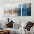 thumbnail image 2 of Nawypu Abstract Canvas Wall Art Blue White Brown Abstract Pictures for Living Room Wall Decor Modern Abstract Painting Artwork Contemporary Abstract Canvas Print for Home 12''x16''X3 Panels, 2 of 4