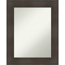 Amanti Art William Rustic Woodgrain Framed Non-Beveled Bathroom Vanity Wall Mirror - 24.25 x 30.25 in