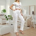 thumbnail image 4 of Censtreet Lounge Sets for Women Short Sleeve Tops and Long Pants Soft Comfy Pajamas Set 2 Piece Outfits, 4 of 5
