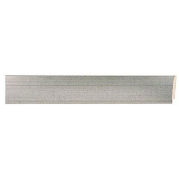 Picture Frame Moulding (Wood) 100Ft Bundle - Contemporary Silver Finish - 2" Width - 3/8" Rabbet