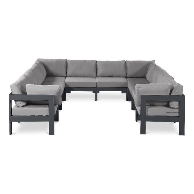 Meridian Furniture Nizuc Gris Sectionnel Modulaire de Patio Extérieur