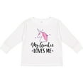 thumbnail image 3 of Inktastic My Auntie Loves Me Unicorn Girls Long Sleeve Toddler T-Shirt, 3 of 5