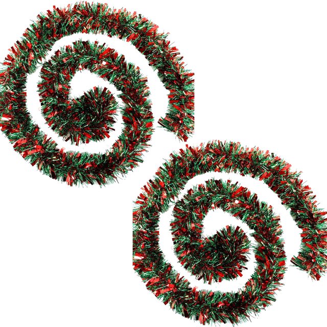 Guirlande de Guirlandes Bicolores ⎯节 200 cm x 9 cm – Bandes Décoratives Rouges pour Animaux de Compagnie pour la Décoration d'Arbres et de Tables de Vacances en Intérieur et en Extérieur