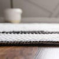 Unique Loom Chindi Jute Collection Area Rug (2' 7" x 10' Runner White and Black/Black)