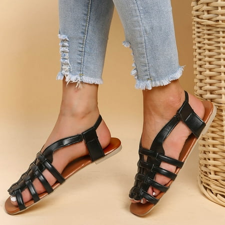 

amlbb Womens Sandals Flat Shoes Ladies Beach Sandals Summer Non-Slip Causal Slippers Sandals for Women 2023