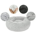 thumbnail image 3 of Soft Plush Dog Bed, Dog Cat Luxury Faux Fur Donut Cushion, Warm Cozy Joint Anxiety Relief Sleeper 60 cm(Grey), 3 of 6