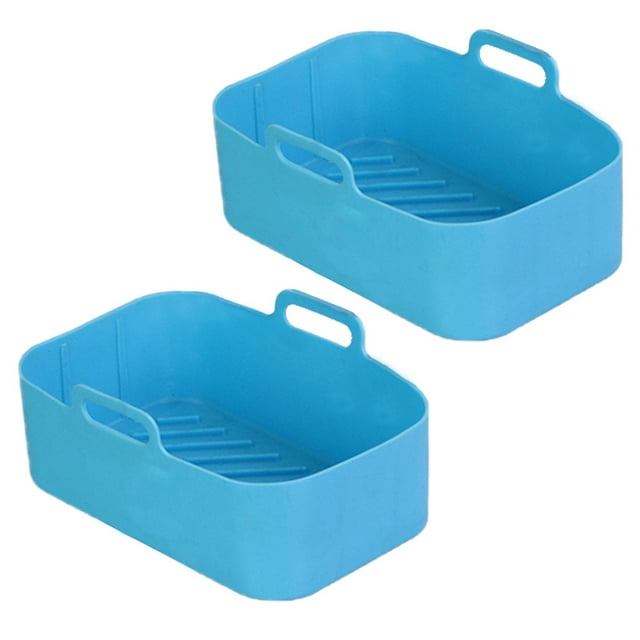 Panier Double Friteuse Casserole en Silicone Tapis en Silicone Accessoires de Friteuse Réutilisables Tapis en Silicone pour Friteuse