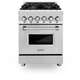 thumbnail image 3 of ZLINE 24" 2.8 cu. ft. Dual Fuel Range with Gas Stove and Electric Oven in Stainless Steel and Black Matte Door (RA-BLM-24), 3 of 5