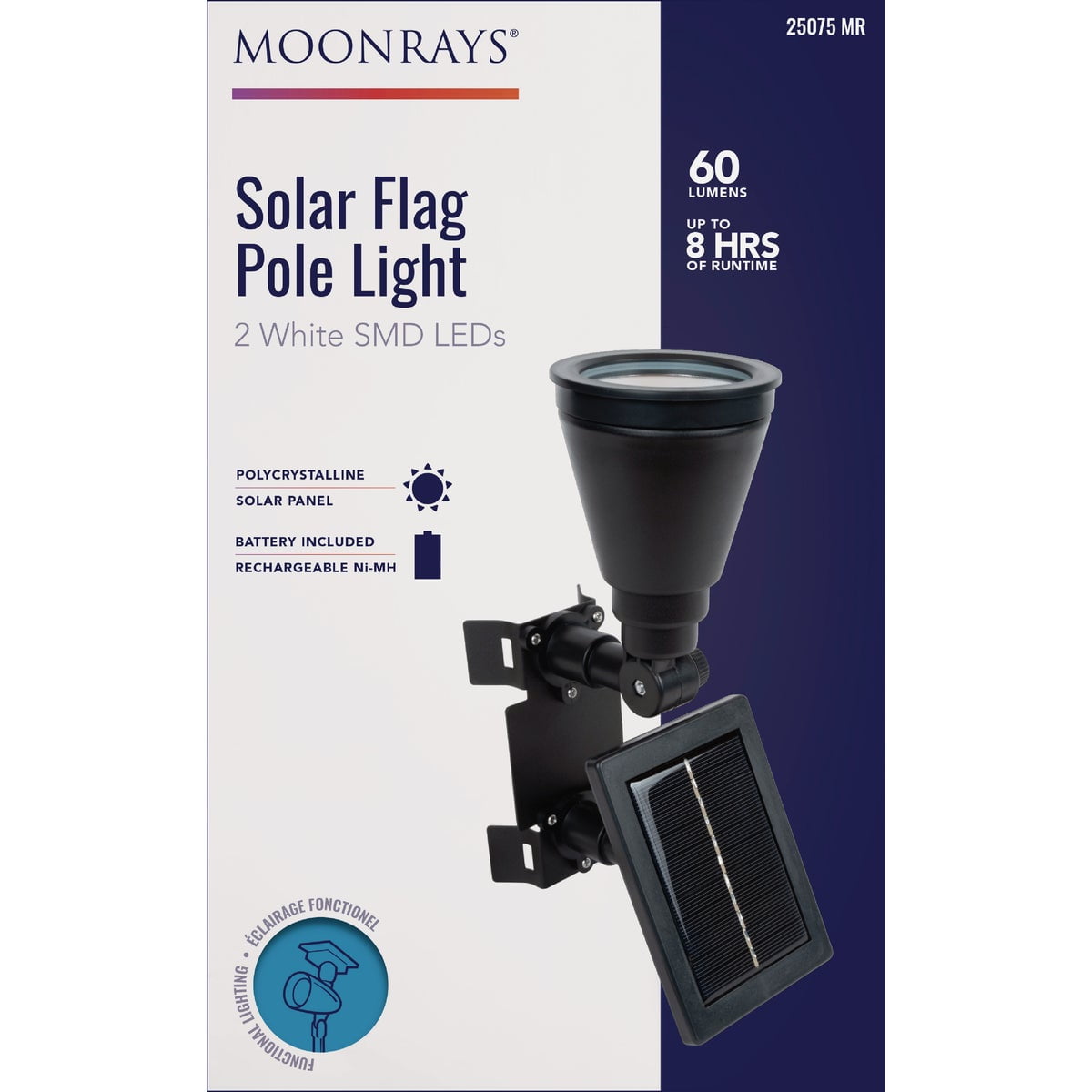 MOONRAYS 92320 Solar Flag Light 50 Lumens NEW Free Ship 