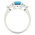 thumbnail image 4 of Three-Stone Engagement Ring for Women - 2.82ct Simulated Turquoise in 18K White Gold Promise Ring, 4 of 6