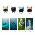 thumbnail image 5 of Mujeres Orejas de Capucha de Buceo Gorro Impermeable Traje de Neopreno Gorro con Capucha Gorro de Natación con Correas para la Barbilla Rosa, 5 of 5