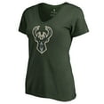 thumbnail image 2 of Women's Green Milwaukee Bucks Static Logo V-Neck T-Shirt, 2 of 3