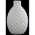 thumbnail image 1 of Urban Trends Collection 31846 Stoneware Bellied Round Vase with Short Engraved Parallel Lines Design Neck, Matte & White, 1 of 1
