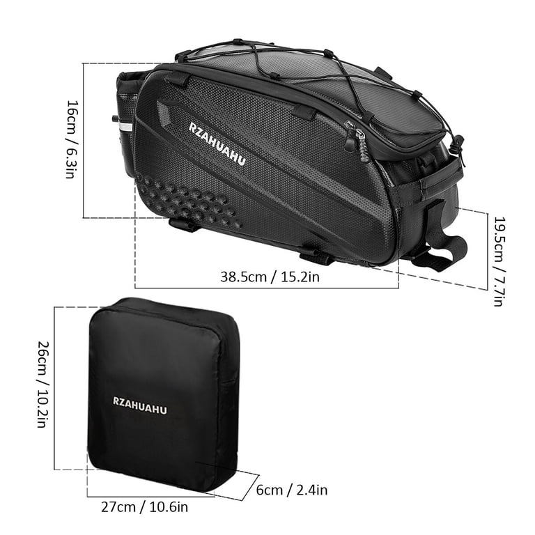 Cacagoo 3-in-1 Bike Rack Bag, Waterproof Rear Pannier with Side Bags photo 7