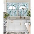 thumbnail image 4 of Coastal Octopus Swag Kitchen Curtains Sets for Windows 24 Inch Length, Cyan Nautical Fish Shells Seaweeds Short Window Curtain Panels Swags Valances and Tiers 3 Piece Set for Cafe/Dining Room, 4 of 5