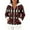 Vermilion, variant on Women's Casual Fashion Long-Sleeve Zip-Up Fleece Hooded Cardigan with Christmas Print, Cozy and Warm for Winter Season,Vermilion,XL
