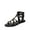 BLACK, variant on Women’s Studded Gladiator Sandals – Flat Summer Sandals with Zip Closure