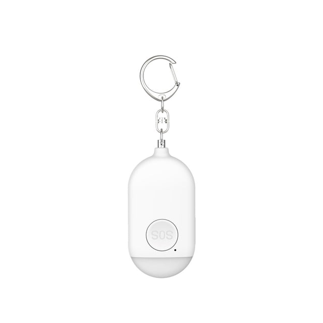 Carcasa ABS Methold Alarmas personales Pequeño 130db Carga USB Llavero de seguridad con linterna Azul