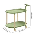 thumbnail image 3 of Mesa auxiliar con ruedas color crema, mesita de noche para dormitorio, mesa de salón, mesa nido portátil para espacios pequeños, estante de almacenamiento de plástico., 3 of 6