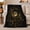 Golden Snake Moon, variant on Golden Snake around Full Moon and Stars, Gothic Celestial Style for Serpent Lovers, Dark Lunar Scene and Halloween Gift, Soft Flannel Blanket for Study Room, Home Decor