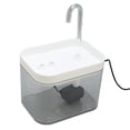 thumbnail image 1 of Fuente de agua para gatos, dispensador de agua transparente para mascotas, silencioso, automático, alimentado por USB, con tubo de codo, tapa blanca de 1,5 L, 1 of 12