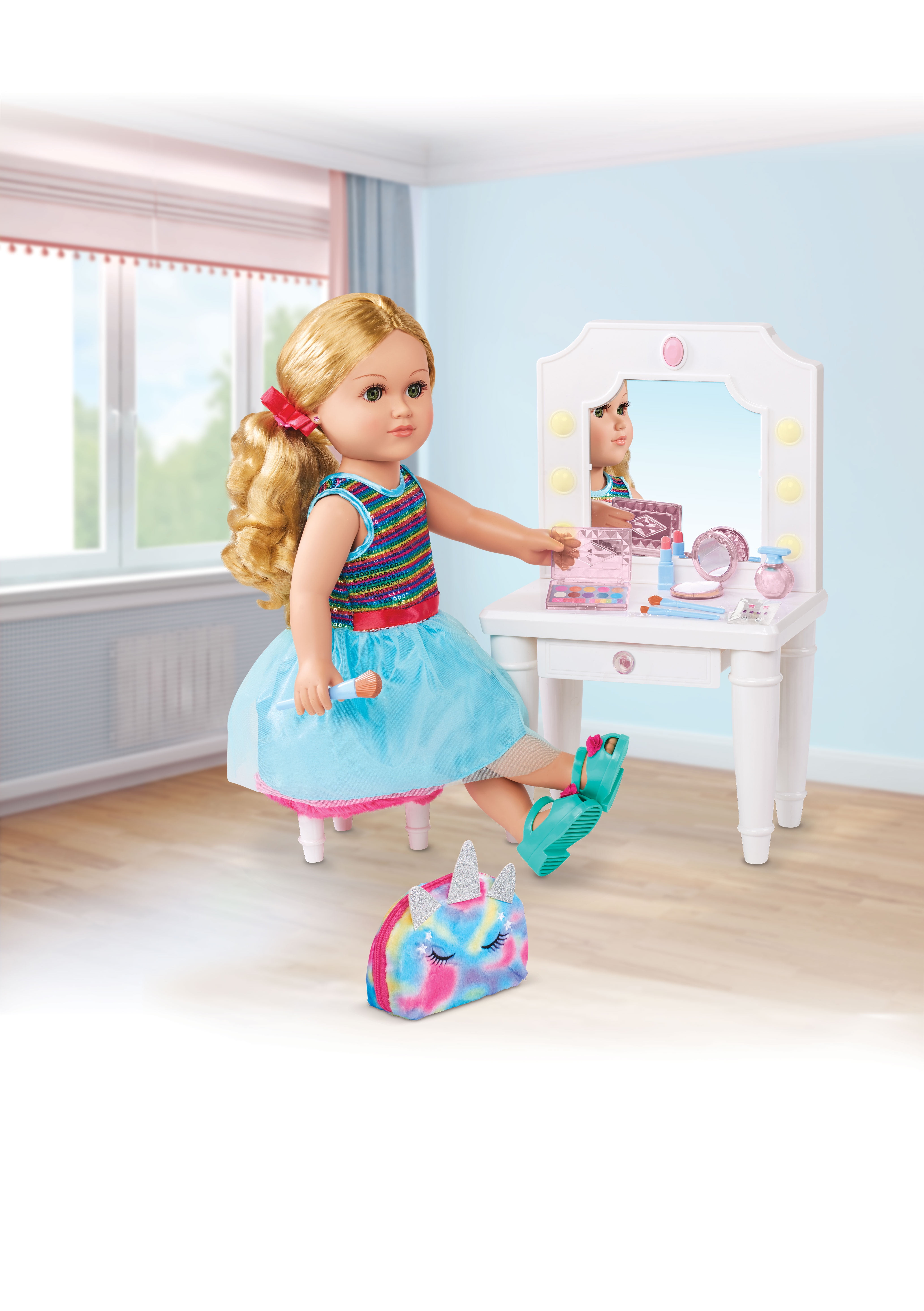 My Life As Vanity Play Set for 18" Dolls, 12 Pieces, Multi-Color